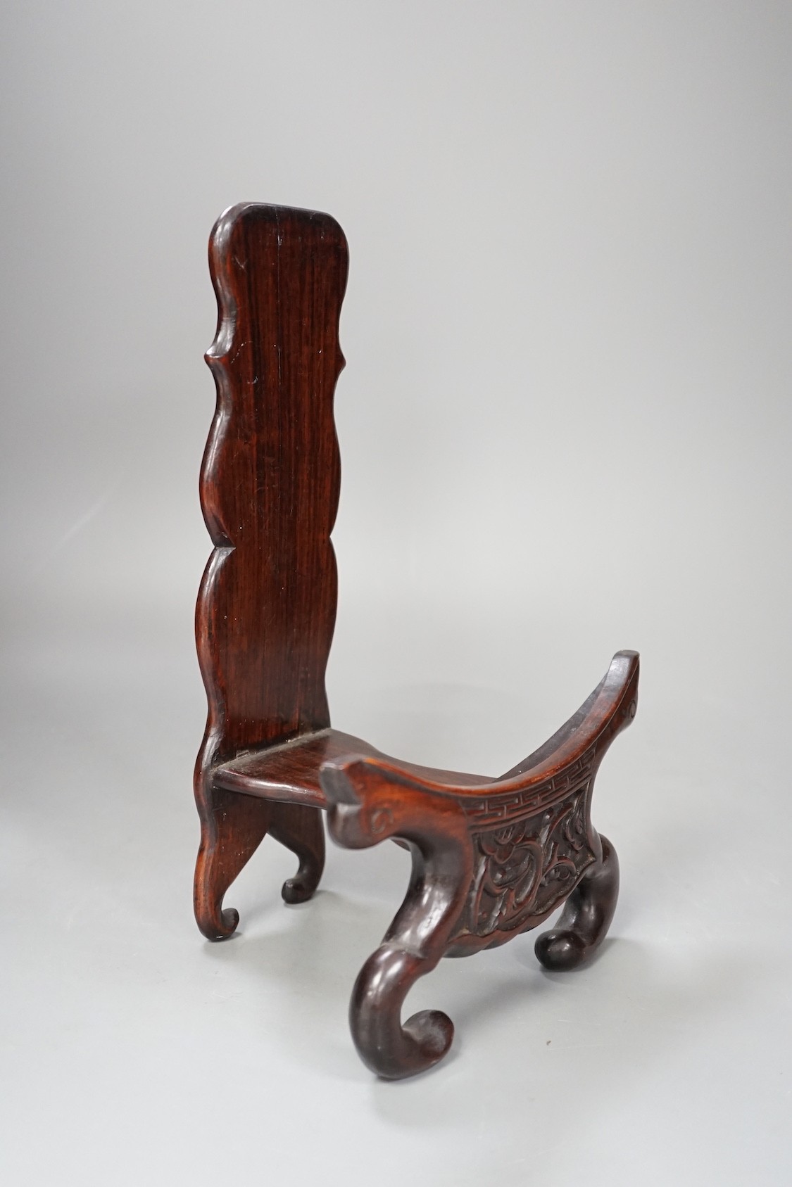 A Chinese hongmu dish stand - 28cm tall